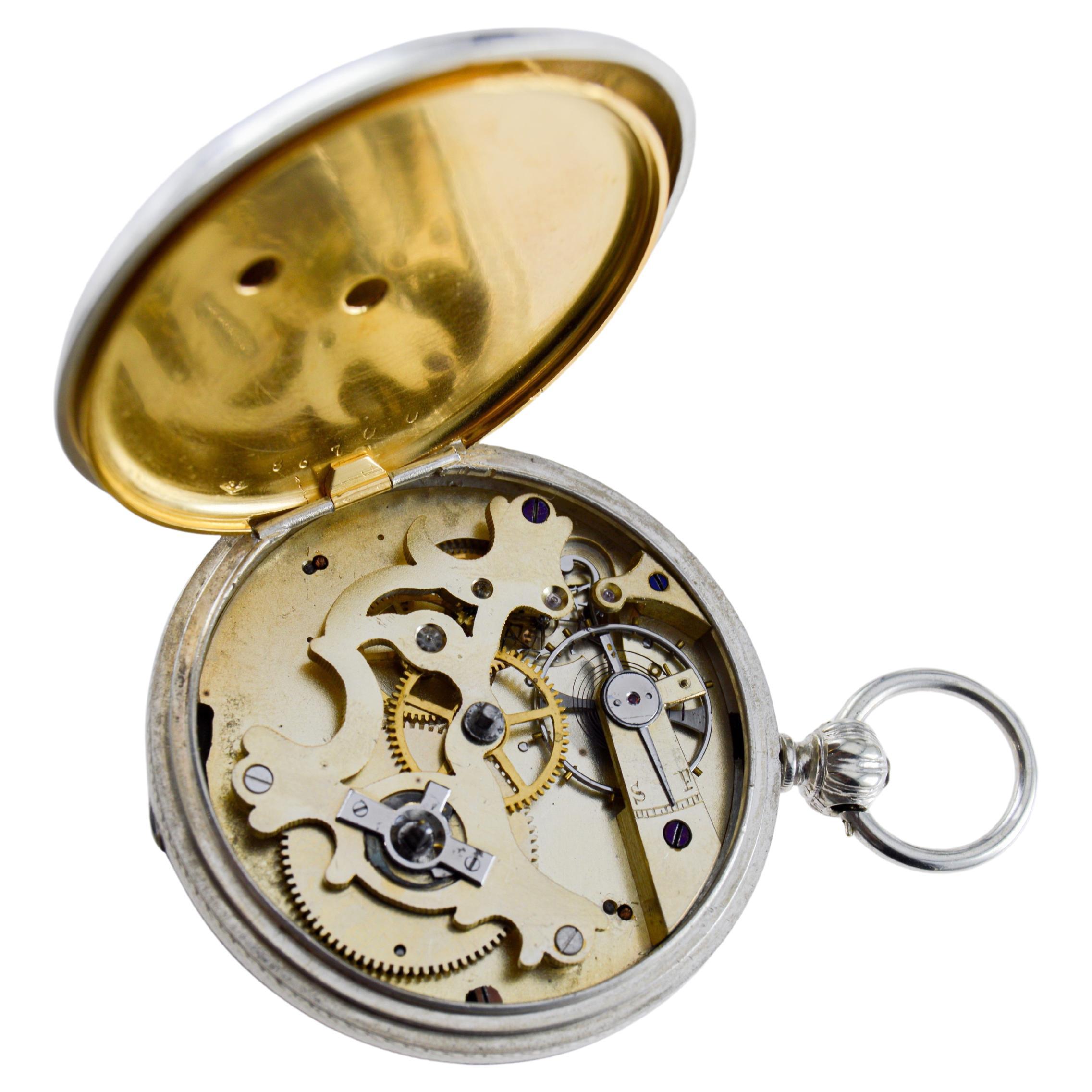 M.J Tobias Oversized Silver Key Wind Pocket Watch circa 1840's For Sale 13