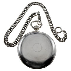 Antique M.J Tobias Oversized Silver Key Wind Pocket Watch circa 1840's