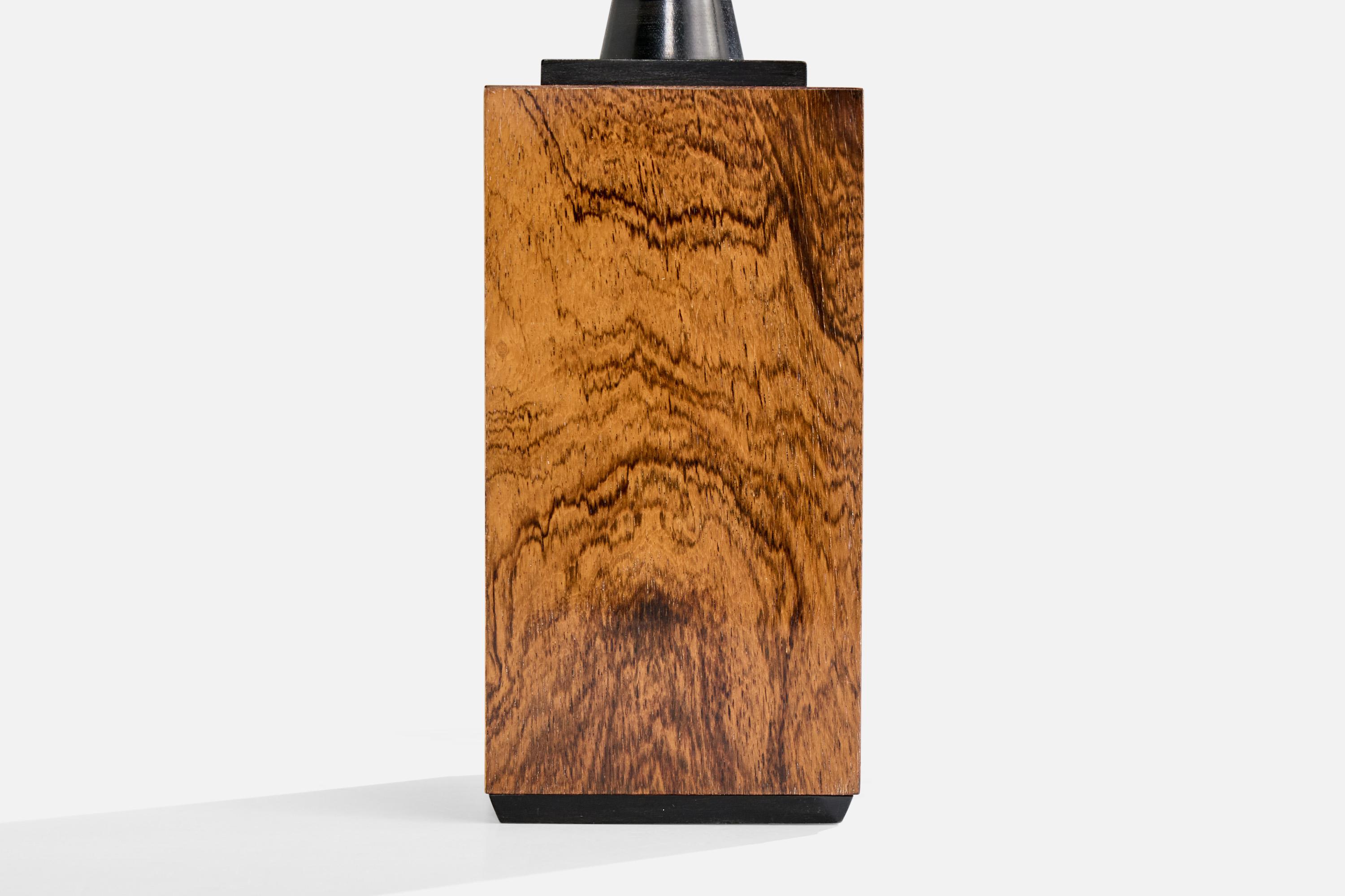 Mjölby Intarsia Attribution, Tischlampe, Holz, Bakelit, Schweden, 1940er Jahre im Angebot 3