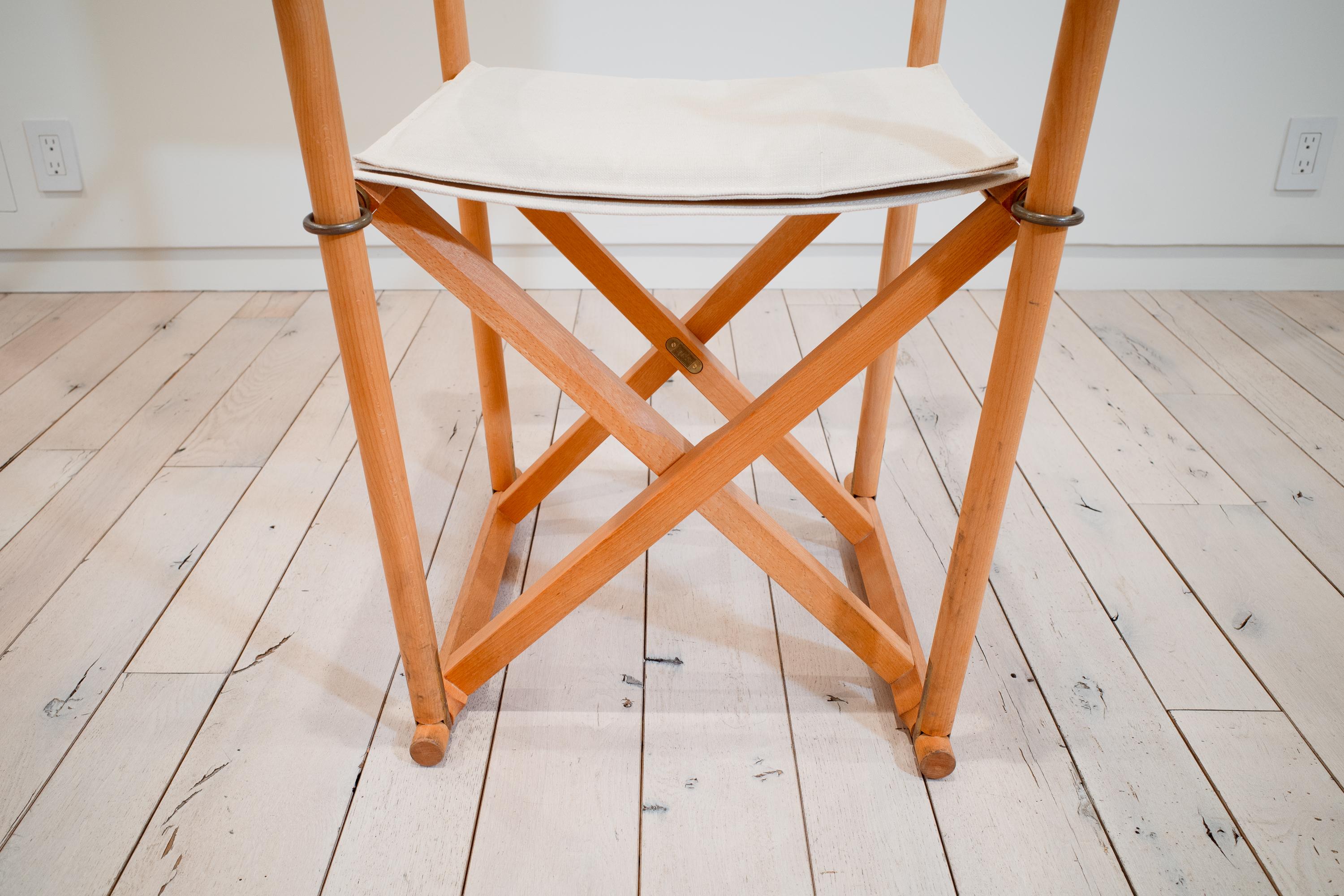 Mid-Century Modern Mk-16 Folding Safari Chairs by Mogens Koch (Denmark) For Sale