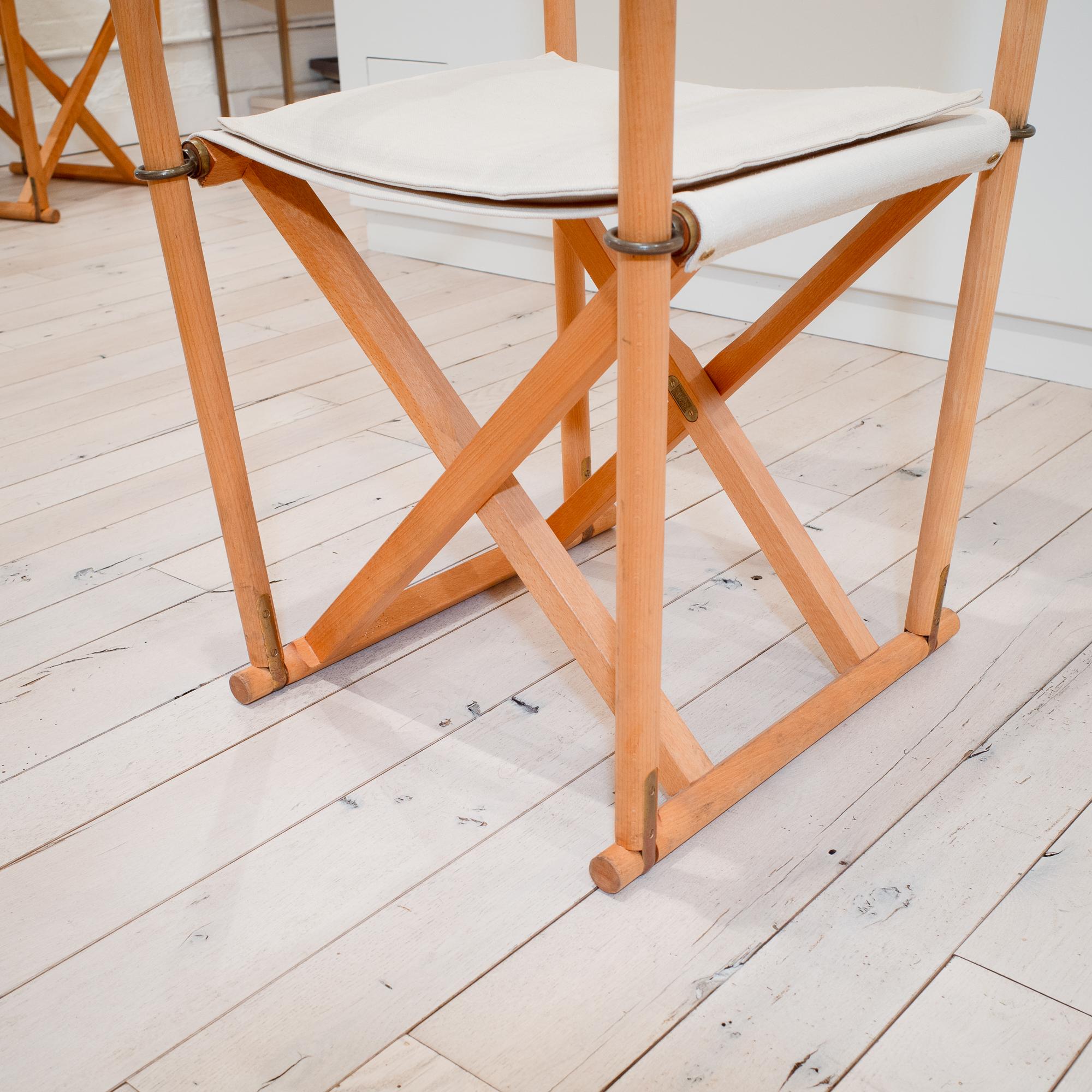 Danish Mk-16 Folding Safari Chairs by Mogens Koch (Denmark) For Sale