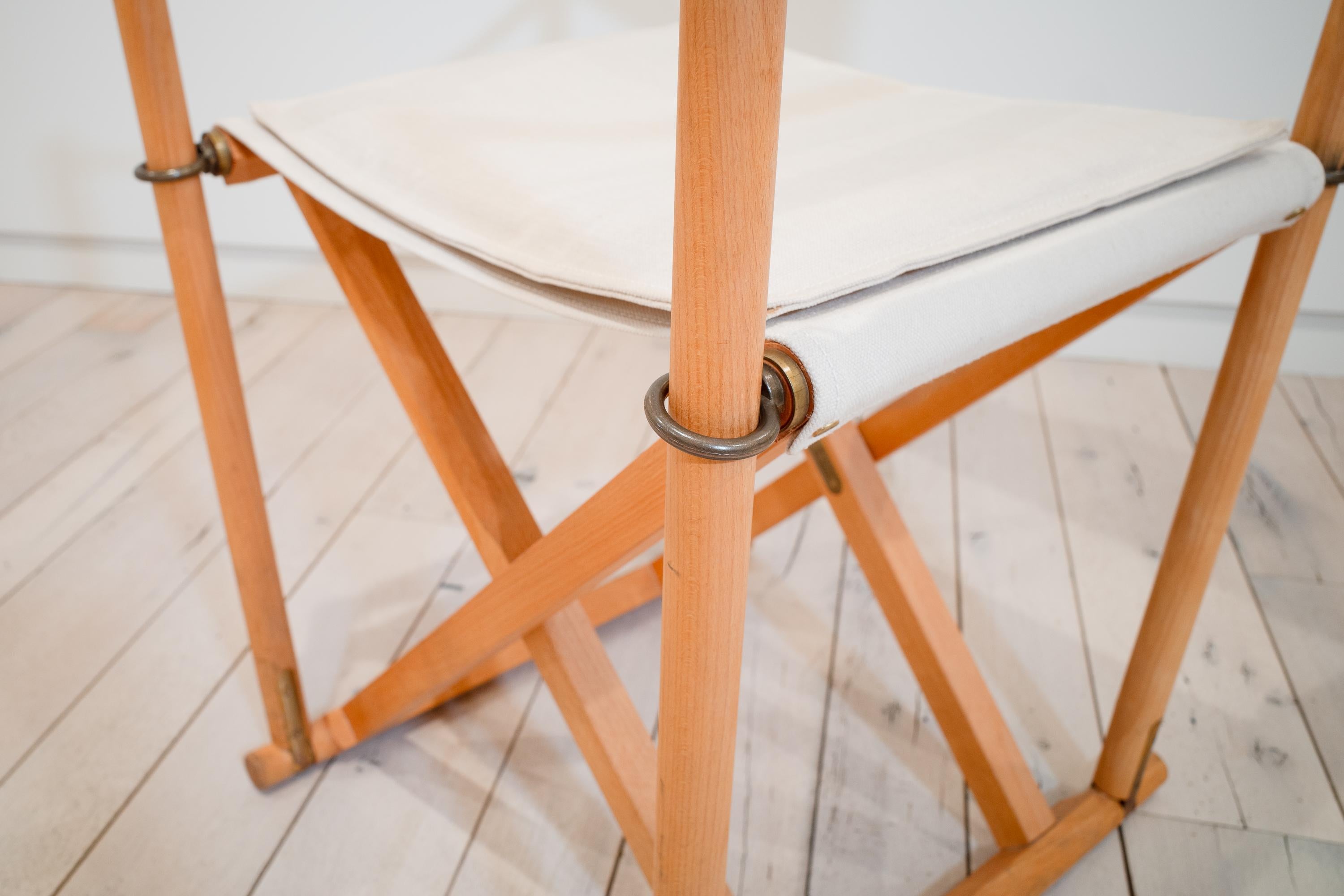 Mk-16 Folding Safari Chairs by Mogens Koch (Denmark) In Good Condition For Sale In New York, NY
