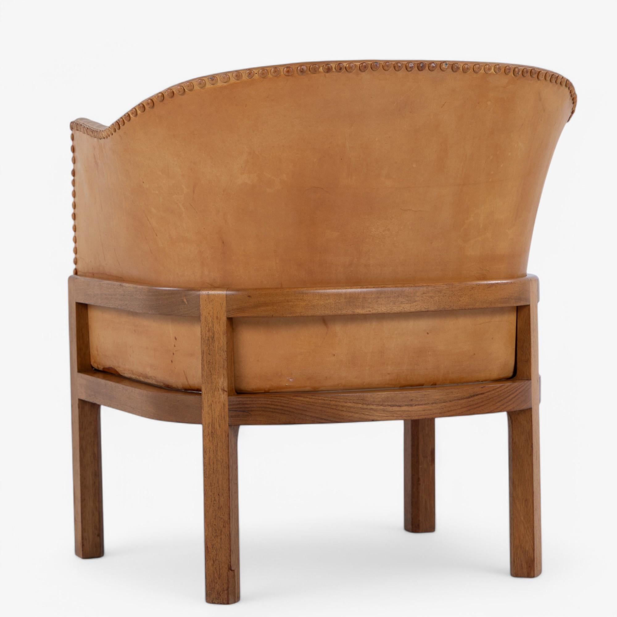 Mid-Century Modern MK 51 - 'Fireplace Chair' in mahogany by Mogens Koch For Sale