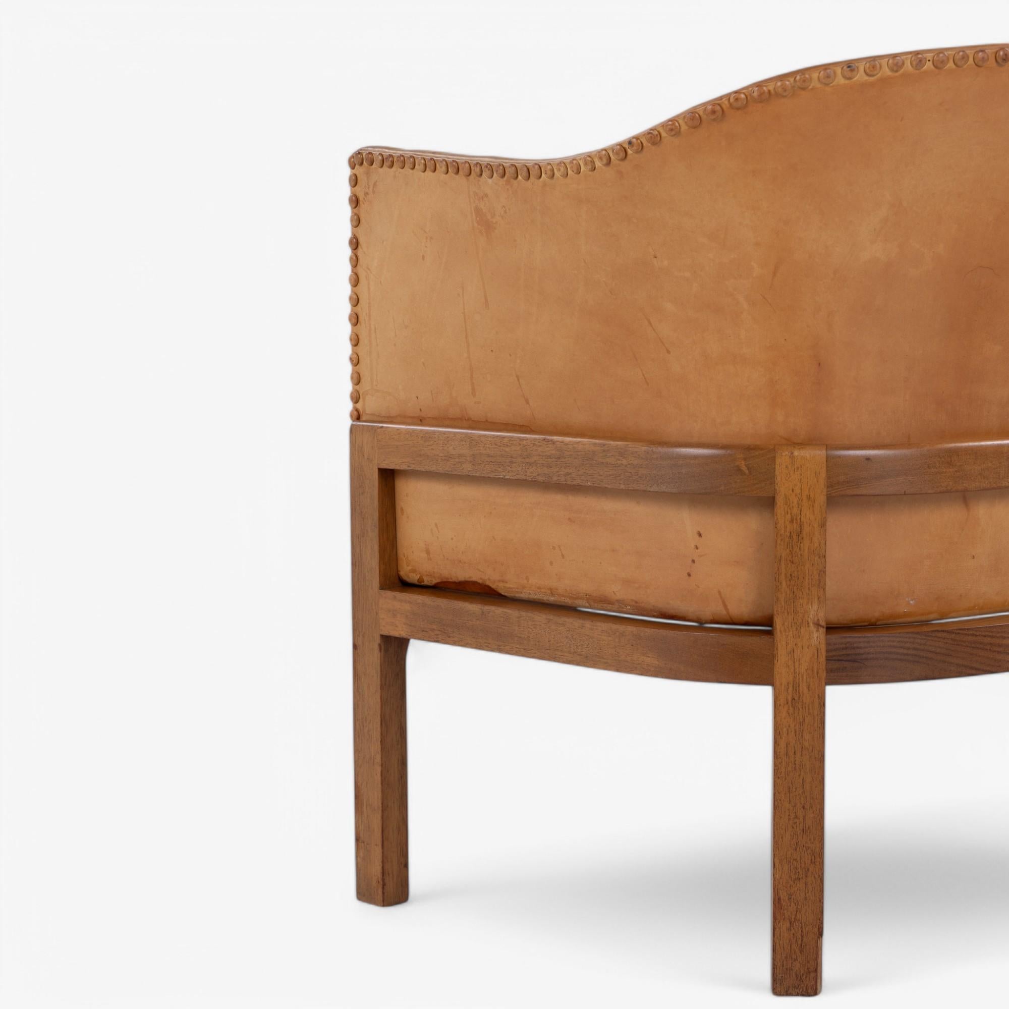 Danish MK 51 - 'Fireplace Chair' in mahogany by Mogens Koch For Sale