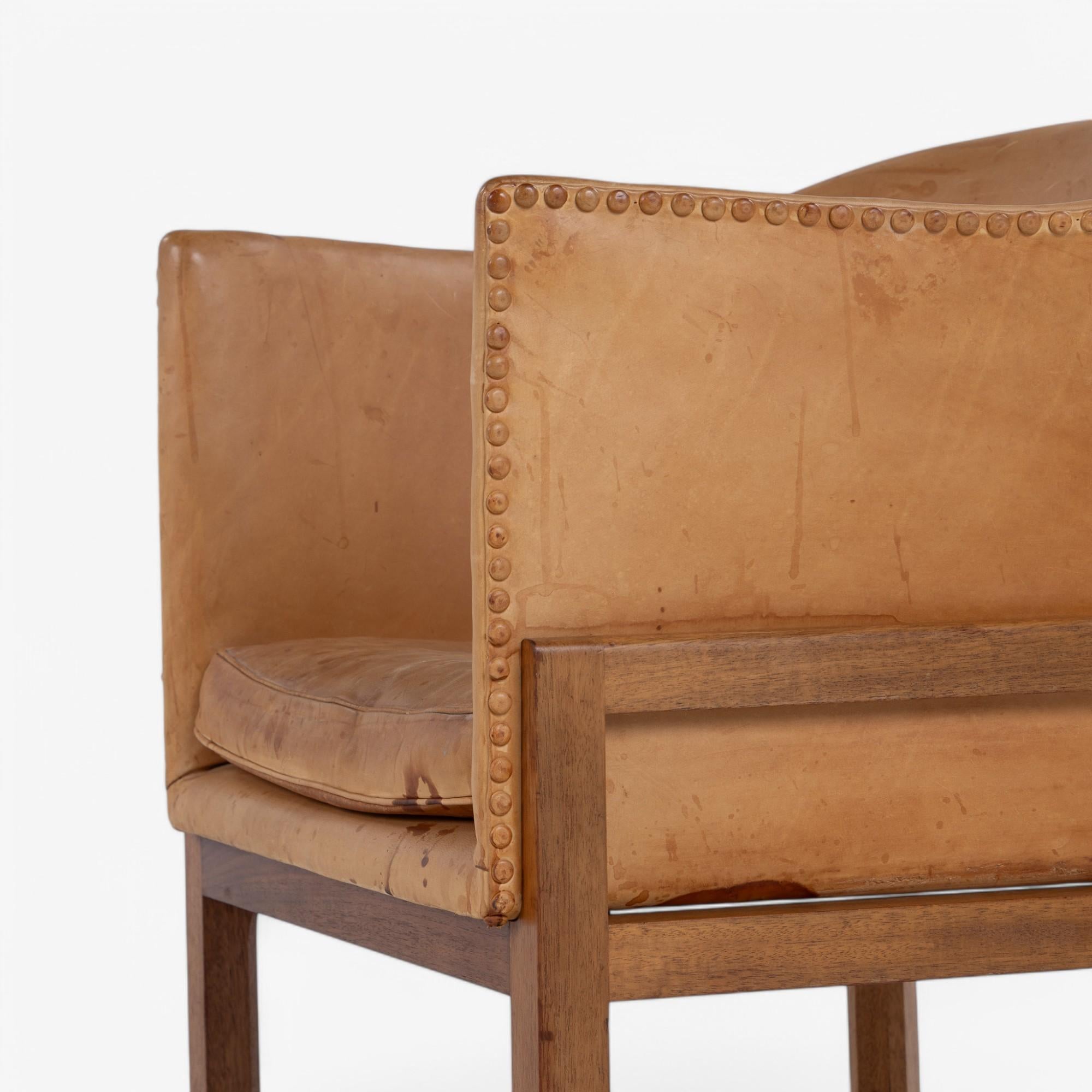20th Century MK 51 - 'Fireplace Chair' in mahogany by Mogens Koch For Sale