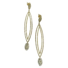 Boucles d'oreilles MK en or jaune avec diamants elliptiques