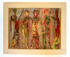 History, Abstract Figurative Art, Original Painting, Acrylic Paper