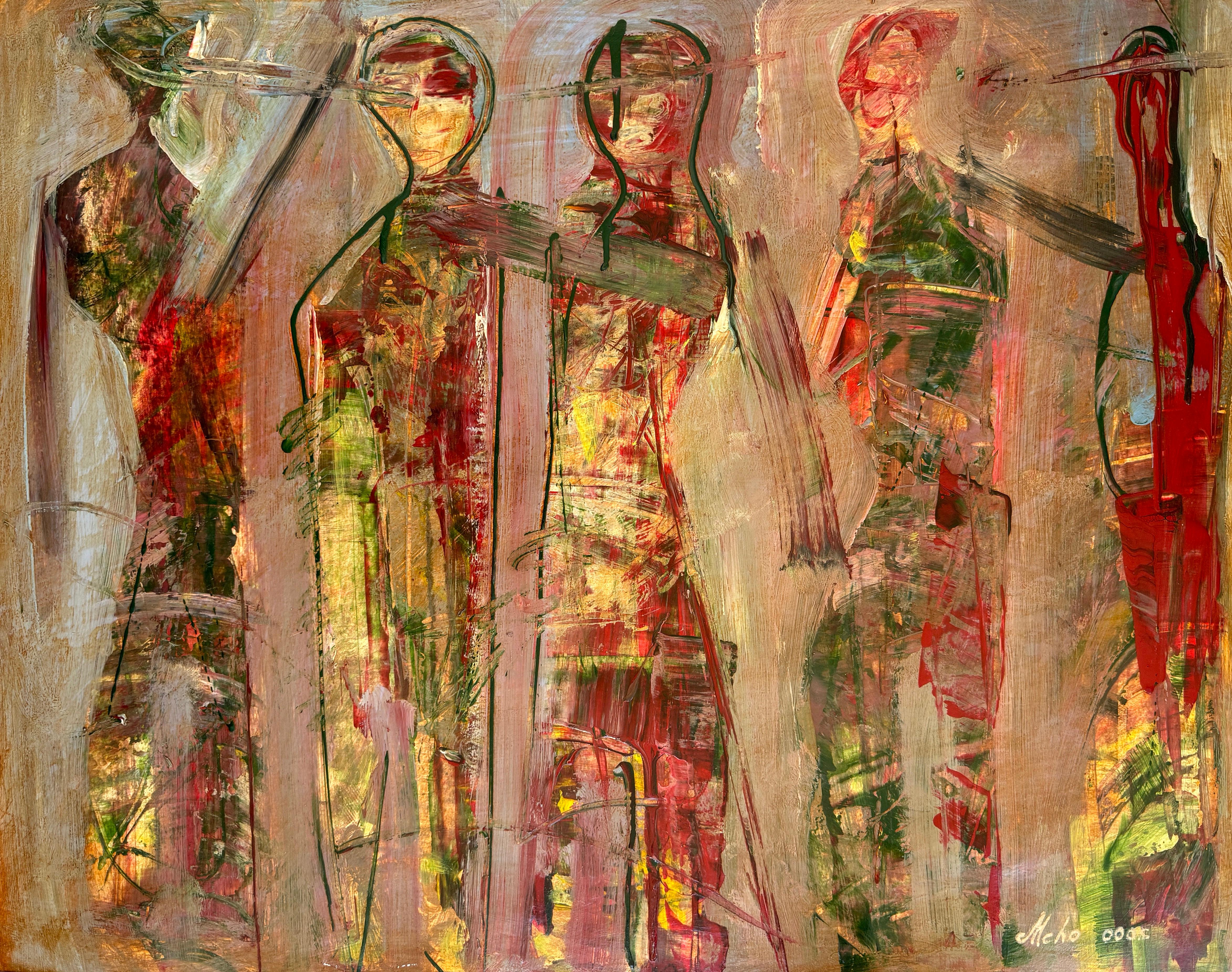 Historia, Arte Figurativo Abstracto, Pintura Original, Papel Acrílico