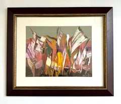 Money Changer,  Abstract Art Original Painting, Acrylic Paper, Framed