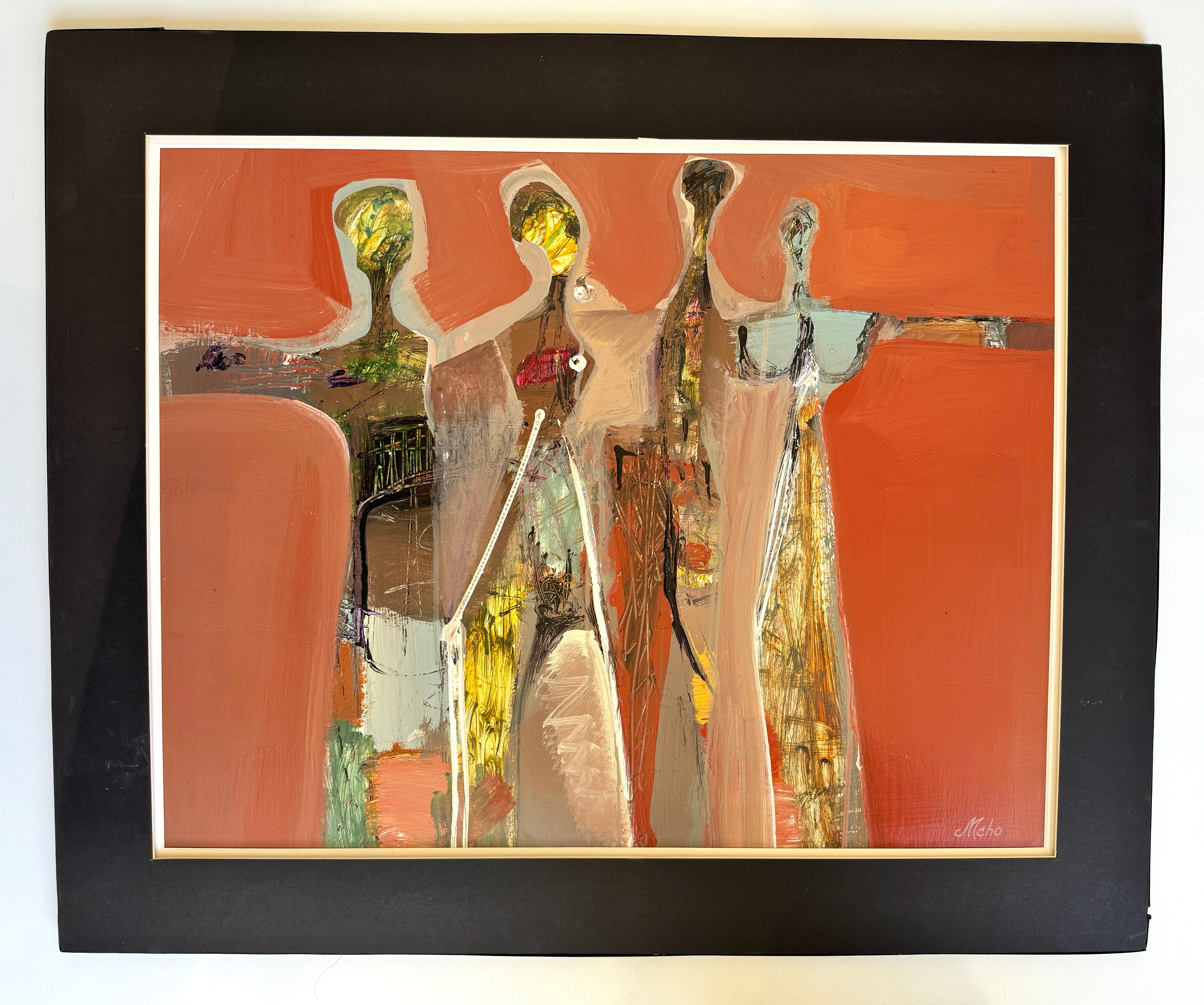 Artist: Mkrtich Sarkisyan (Mcho)
Work: Original Painting, Handmade Artwork, One of a Kind 
Medium: Acrylic on Paper 
Year: 2023
Style: Abstract Figurative 
Subject: Party
Size: 23