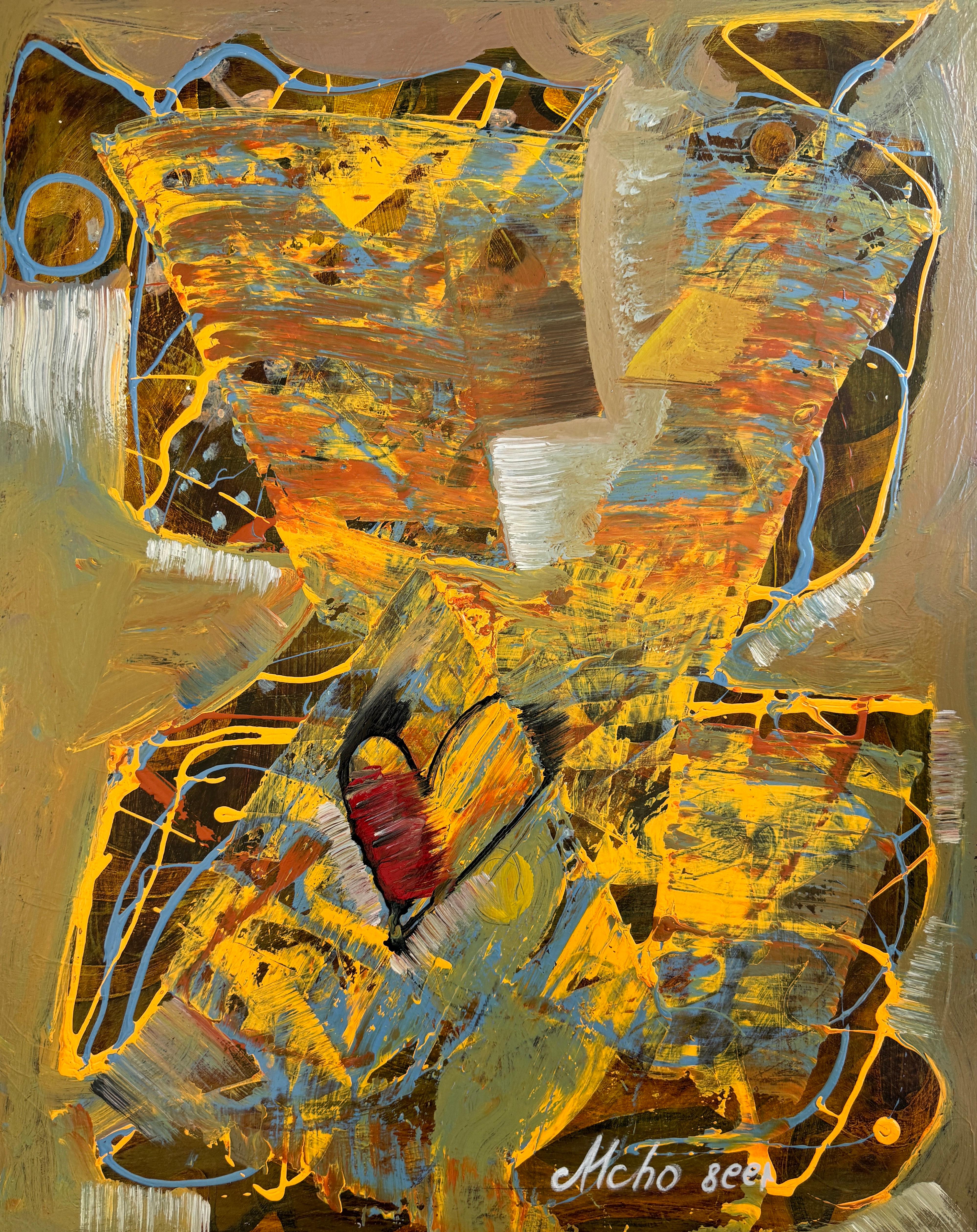 Abstract Painting de Mkrtich Sarkisyan (Mcho) - Qué Visión, Arte Abstracto, Pintura Original, Papel Acrílico