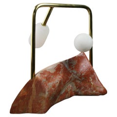 ML-180 Marble Sculptural Lamp of Brass, Marble and Alabaster