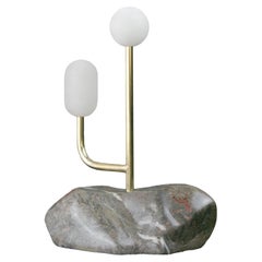 ML-90 Marble Sculptural Lamp of Brass, Marble and Alabaster