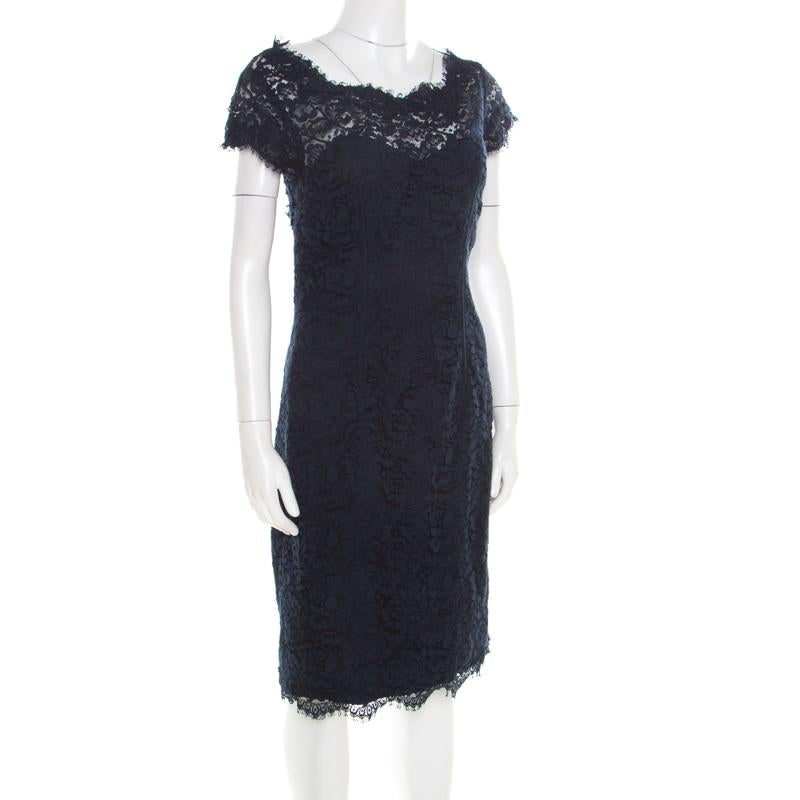 monique lhuillier blue lace dress
