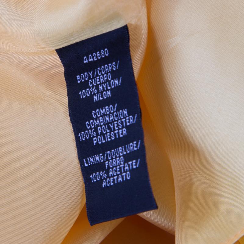 ML By Monique Lhuillier Yellow Floral Lace Scalloped Trim Detail V-Neck Dress M 1