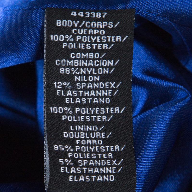 ML Monique Lhuillier Blau Perlen Detail Faille Trompete Kleid L Damen