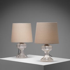 ‘ML1’ Sculptural Glass Table Lamp with Shade by Ingo Maurer, 1970s, Set of 2