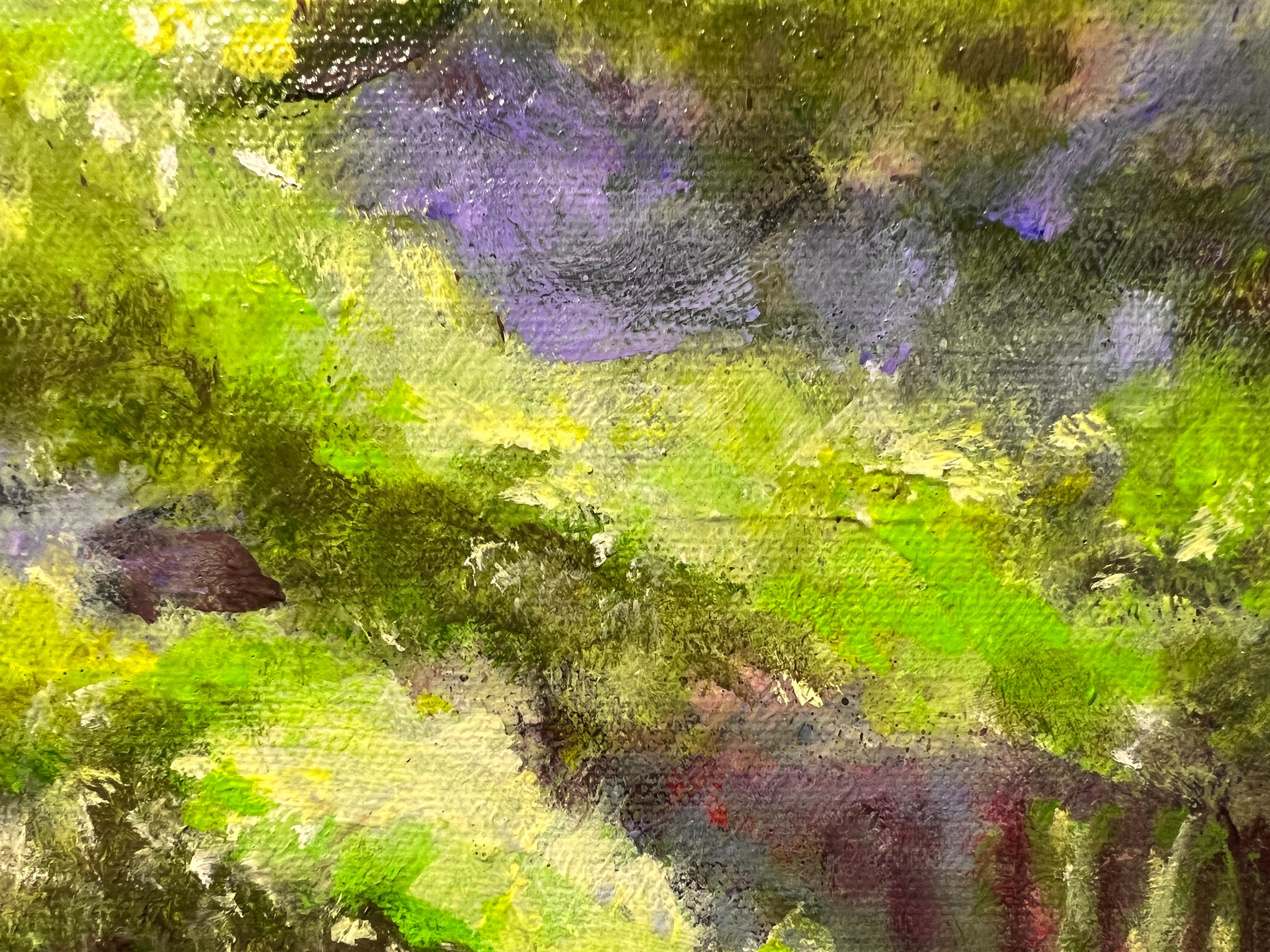 Jeanne M.Leeber Pittura ad olio originale su tela, Paesaggio 