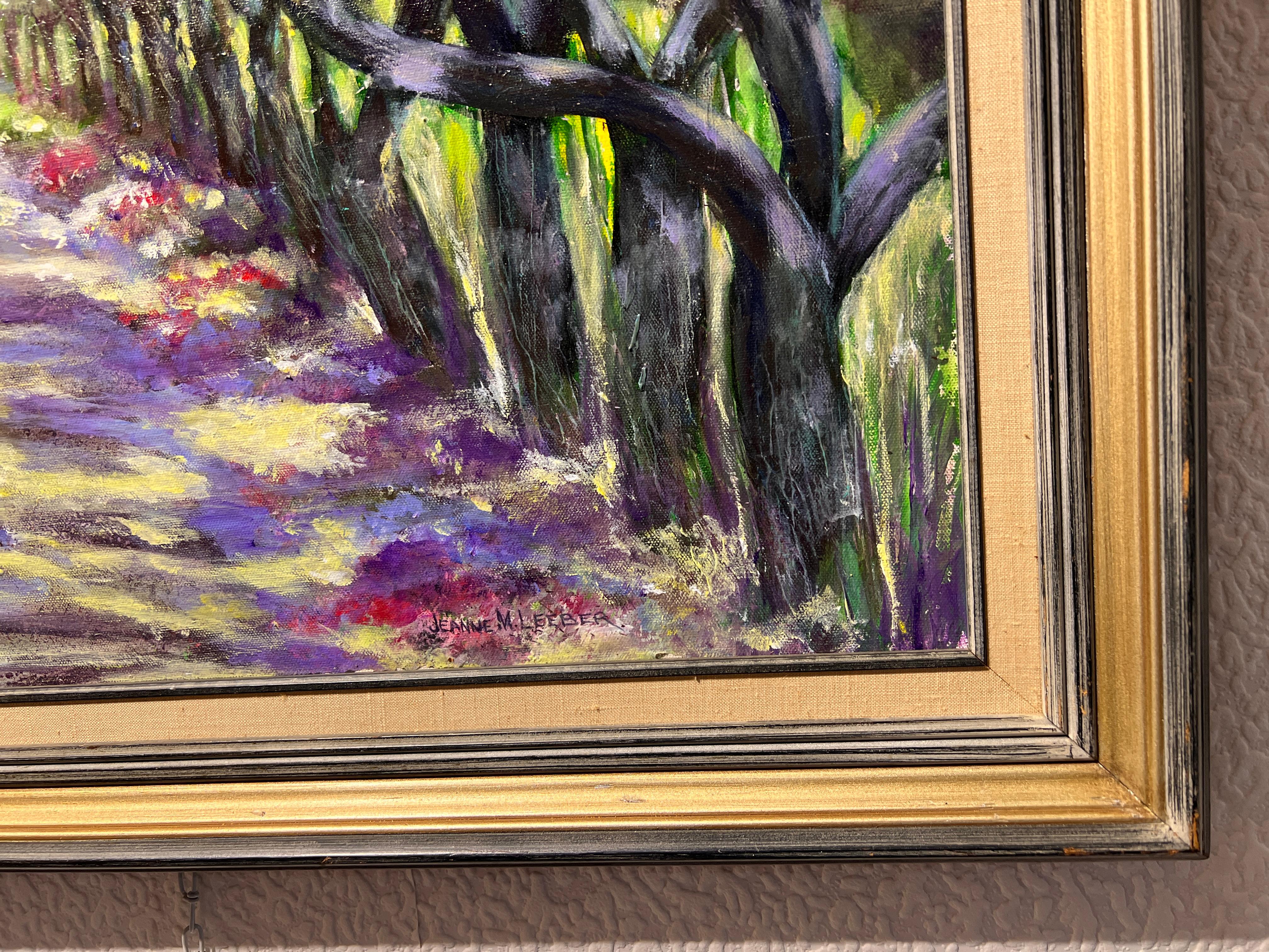 Jeanne M.Leeber Pittura ad olio originale su tela, Paesaggio 