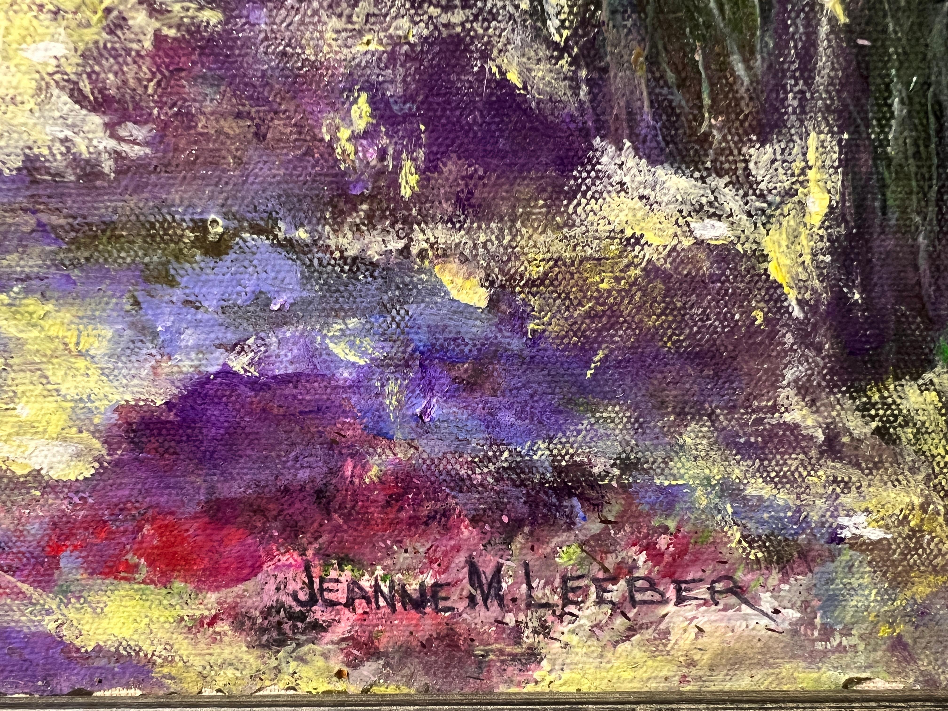 Jeanne M.Leeber Pittura ad olio originale su tela, Paesaggio 
