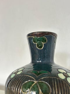Møller & Bøgely (1917–1920): Art Nouveau Ceramic Vase with Floral Motif, Denmark