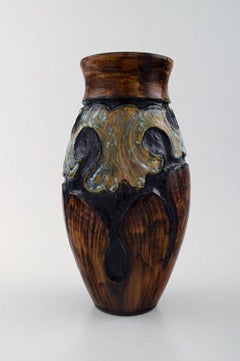Møller & Bøgely, Art Nouveau Large Ceramic Vase of Glazed Ceramics