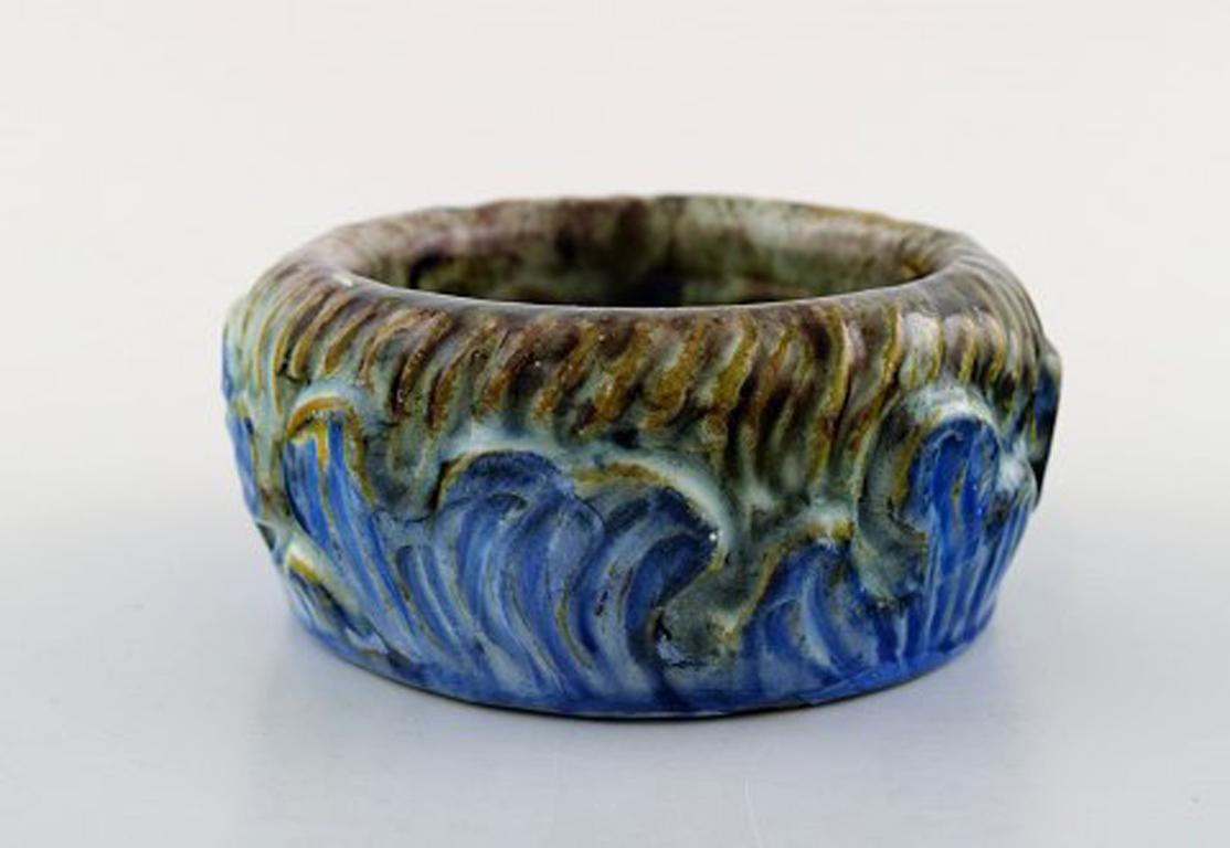 Danish Møller & Bøgely, Art Nouveau Pottery Bowl of Glazed Ceramics, circa 1920s