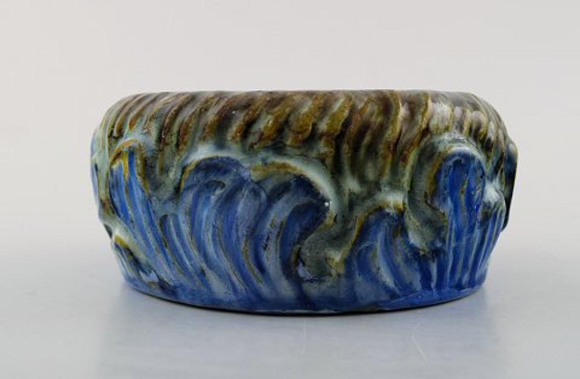 Møller & Bøgely, Art Nouveau Pottery Bowl of Glazed Ceramics, circa 1920s 1