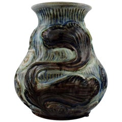 Møller & Bøgely, Art Nouveau Pottery Vase of Glazed Ceramics, circa 1920s