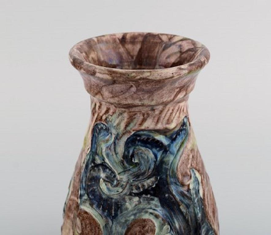 Møller & Bøgely, Art Nouveau Vase in Glazed Ceramics, 1917-1920 In Excellent Condition In Copenhagen, DK