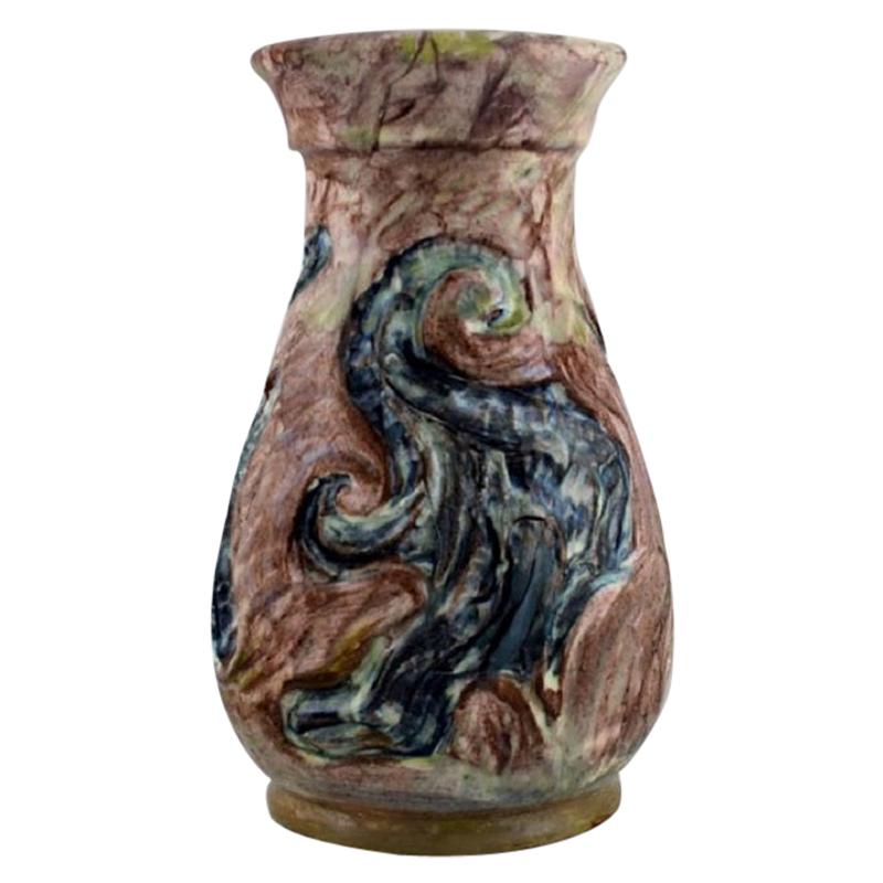 Møller & Bøgely, Art Nouveau Vase in Glazed Ceramics, 1917-1920