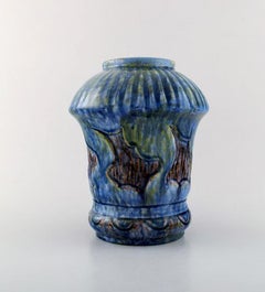 Møller & Bøgely, Denmark, Art Nouveau Pottery Vase of Glazed Ceramics