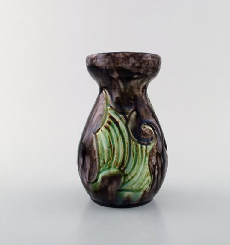 Danish Møller & Bøgely, Denmark, Art Nouveau Pottery Vase of Glazed Ceramics For Sale