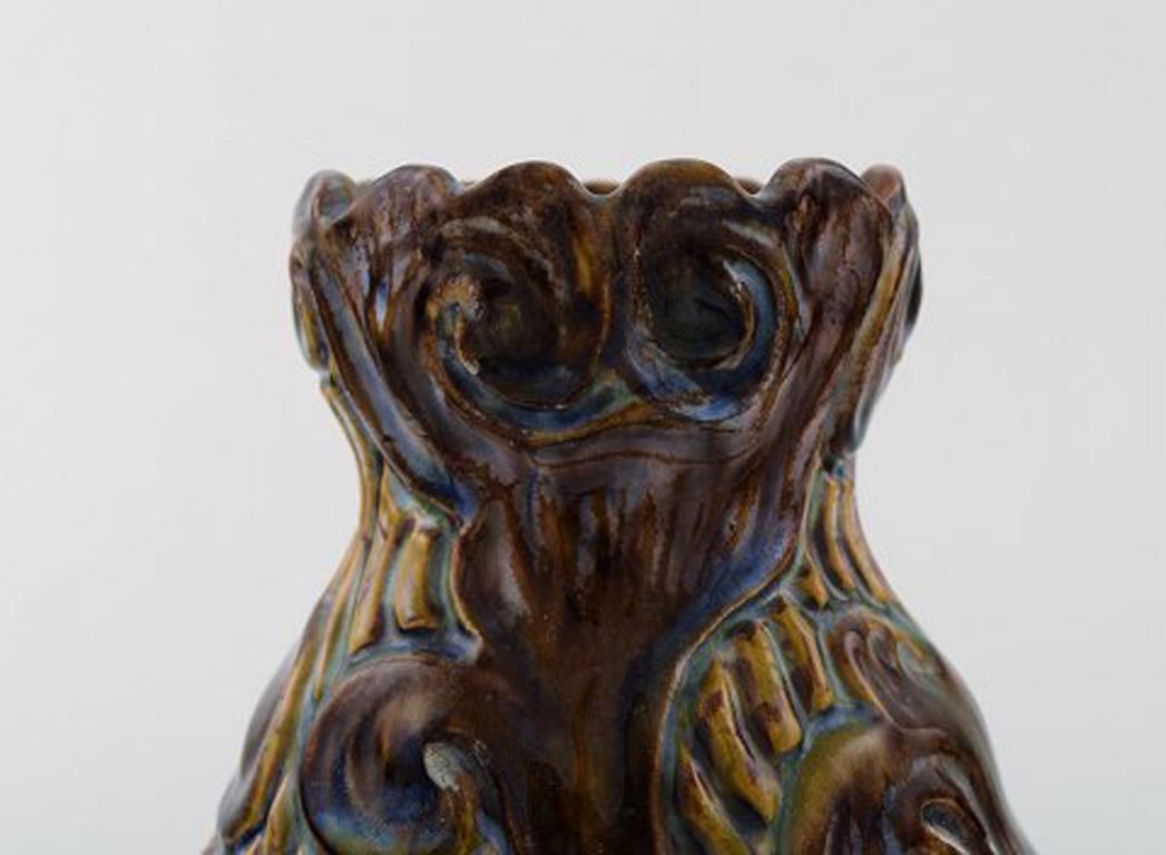 Møller & Bøgely, Denmark, Art Nouveau Pottery Vase of Glazed Ceramics In Good Condition For Sale In Copenhagen, DK