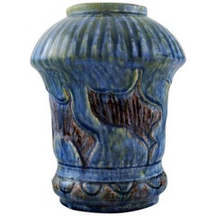 Møller & Bøgely, Denmark, Art Nouveau Pottery Vase of Glazed Ceramics