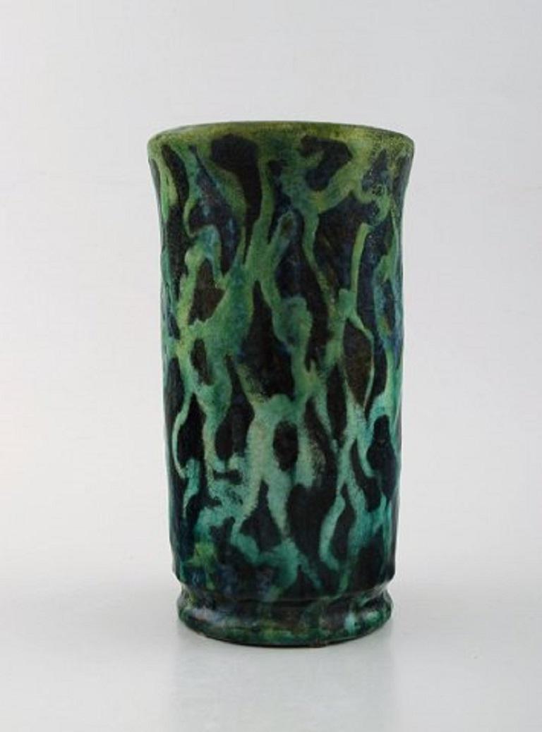 Danish Møller & Bøgely, Denmark, Art Nouveau Vase in Glazed Ceramics, 1917-1920 For Sale