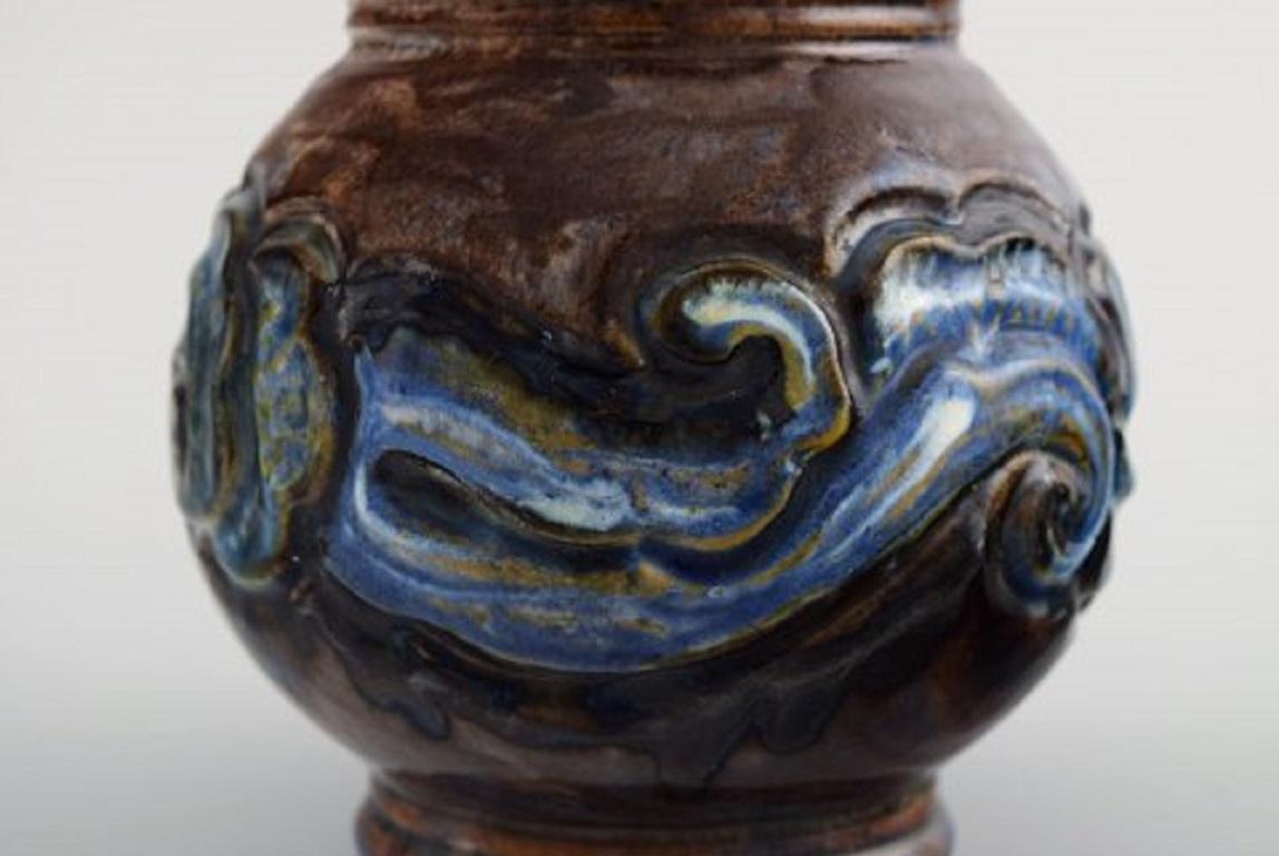 Møller & Bøgely, Denmark, Art Nouveau Vase in Glazed Ceramics, 1917-1920 In Excellent Condition For Sale In Copenhagen, DK