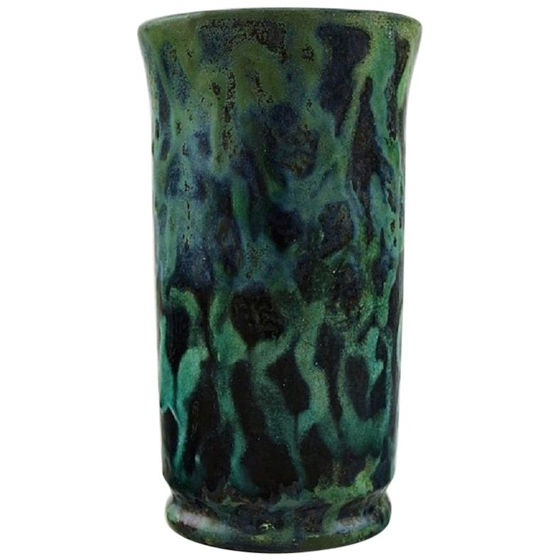 Møller & Bøgely, Denmark, Art Nouveau Vase in Glazed Ceramics, 1917-1920 For Sale