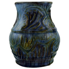 Møller & Bøgely, Denmark, Art Nouveau Vase in Glazed Ceramics, 1917-1920