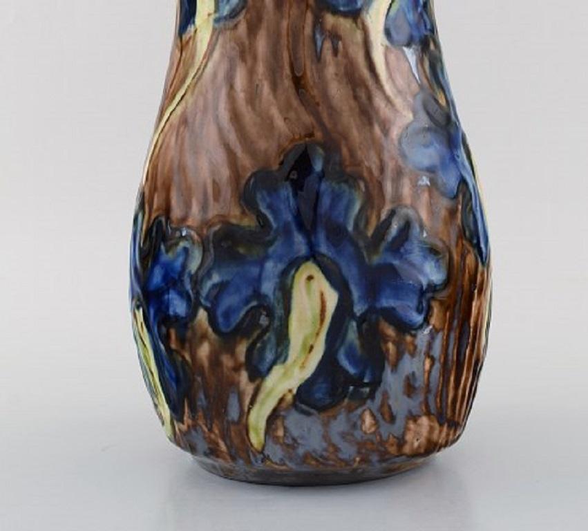 Roskilde Lervarefabrik, Denmark, Large Art Nouveau Vase in Glazed Ceramics In Good Condition For Sale In Copenhagen, DK