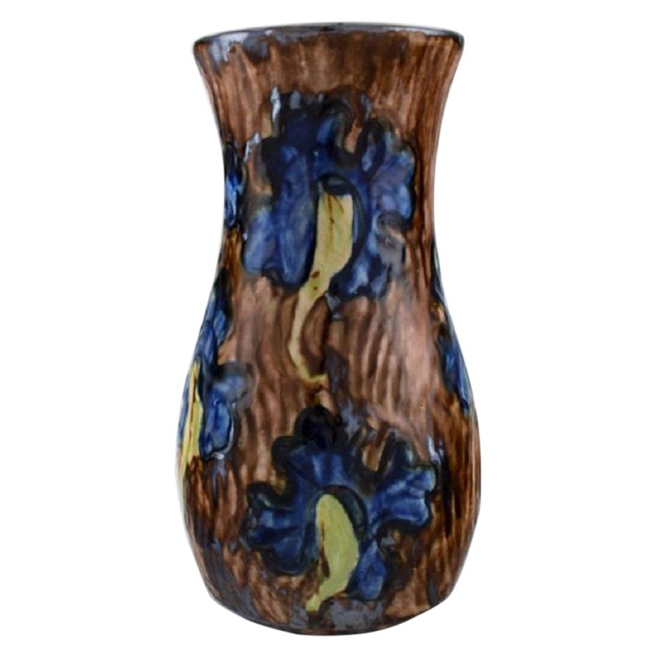 Roskilde Lervarefabrik, Denmark, Large Art Nouveau Vase in Glazed Ceramics For Sale