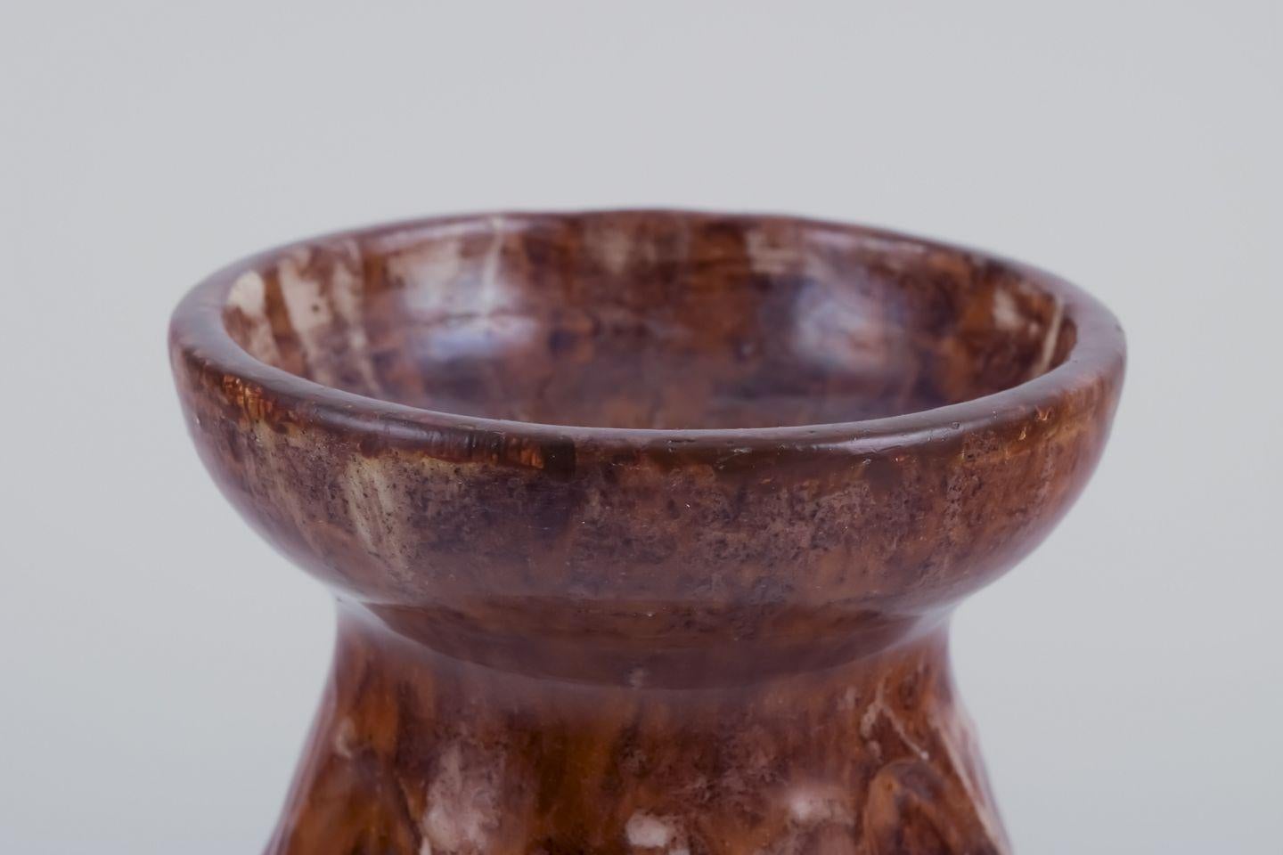 Danish Møller & Bøgely. Unique Art Nouveau vase in glazed ceramic. 1917-1920. For Sale