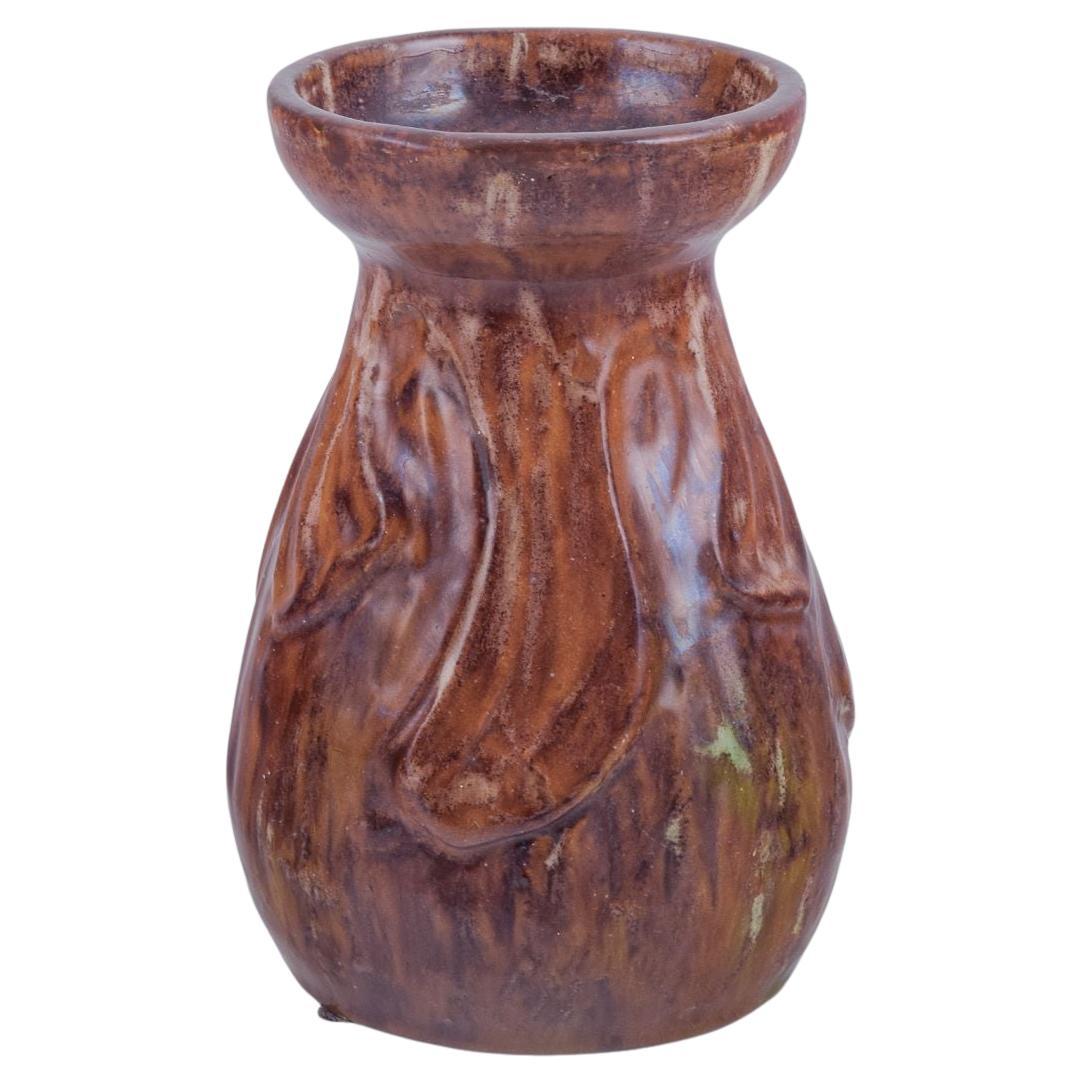 Møller & Bøgely. Unique Art Nouveau vase in glazed ceramic. 1917-1920. For Sale