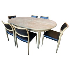 Table de salle à manger extensible et ensemble de six chaises Møller:: Danemark
