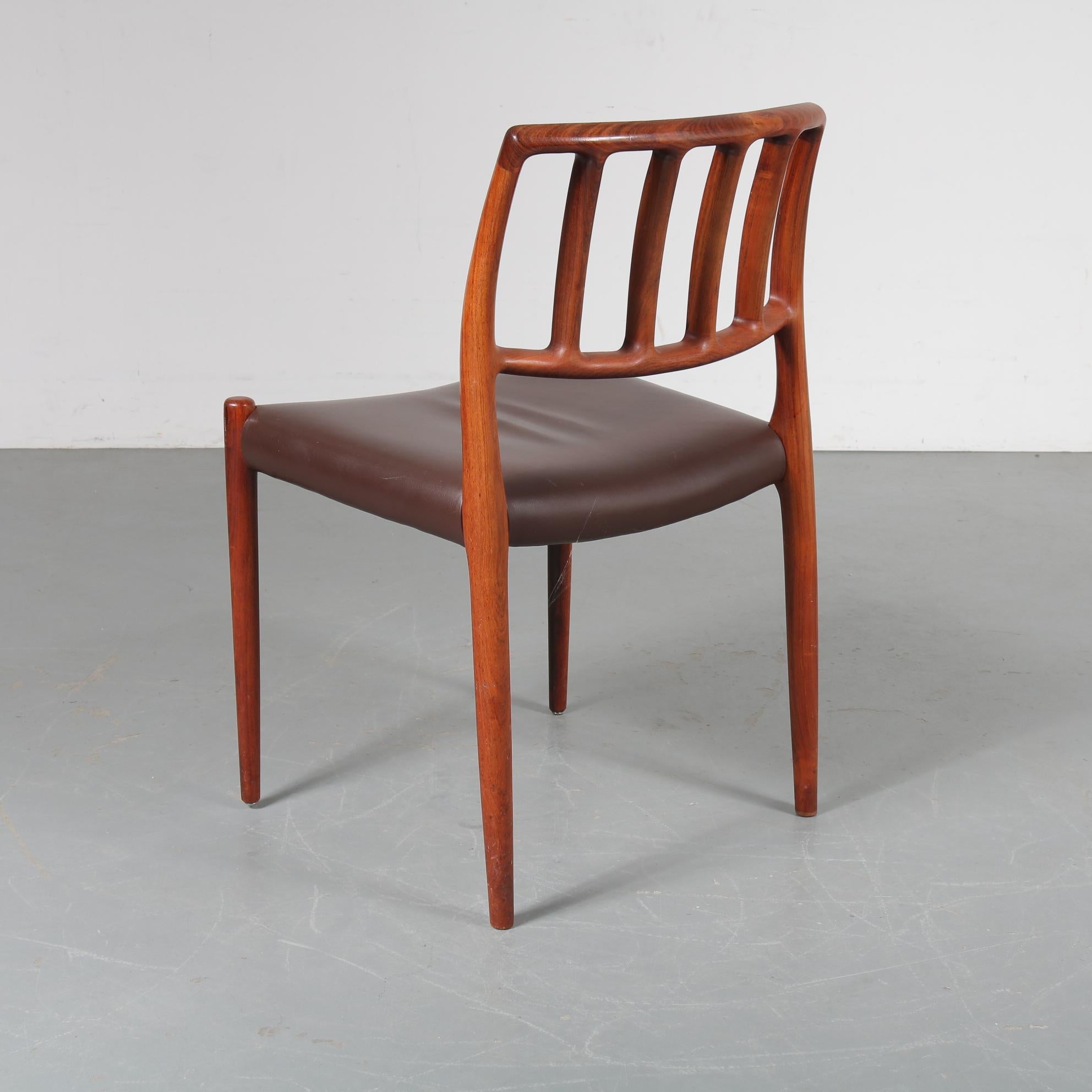 Møller “Model 83” Dining Chairs, Denmark, 1960 3