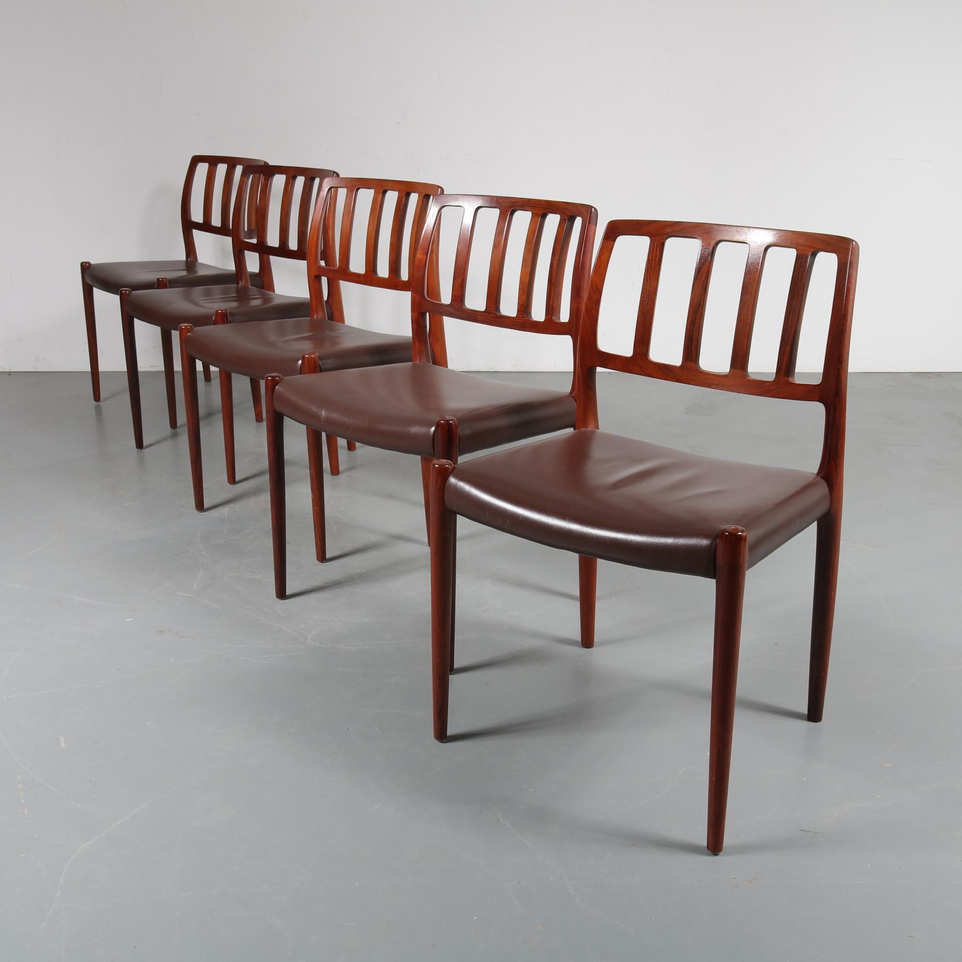 Danish Møller “Model 83” Dining Chairs, Denmark, 1960