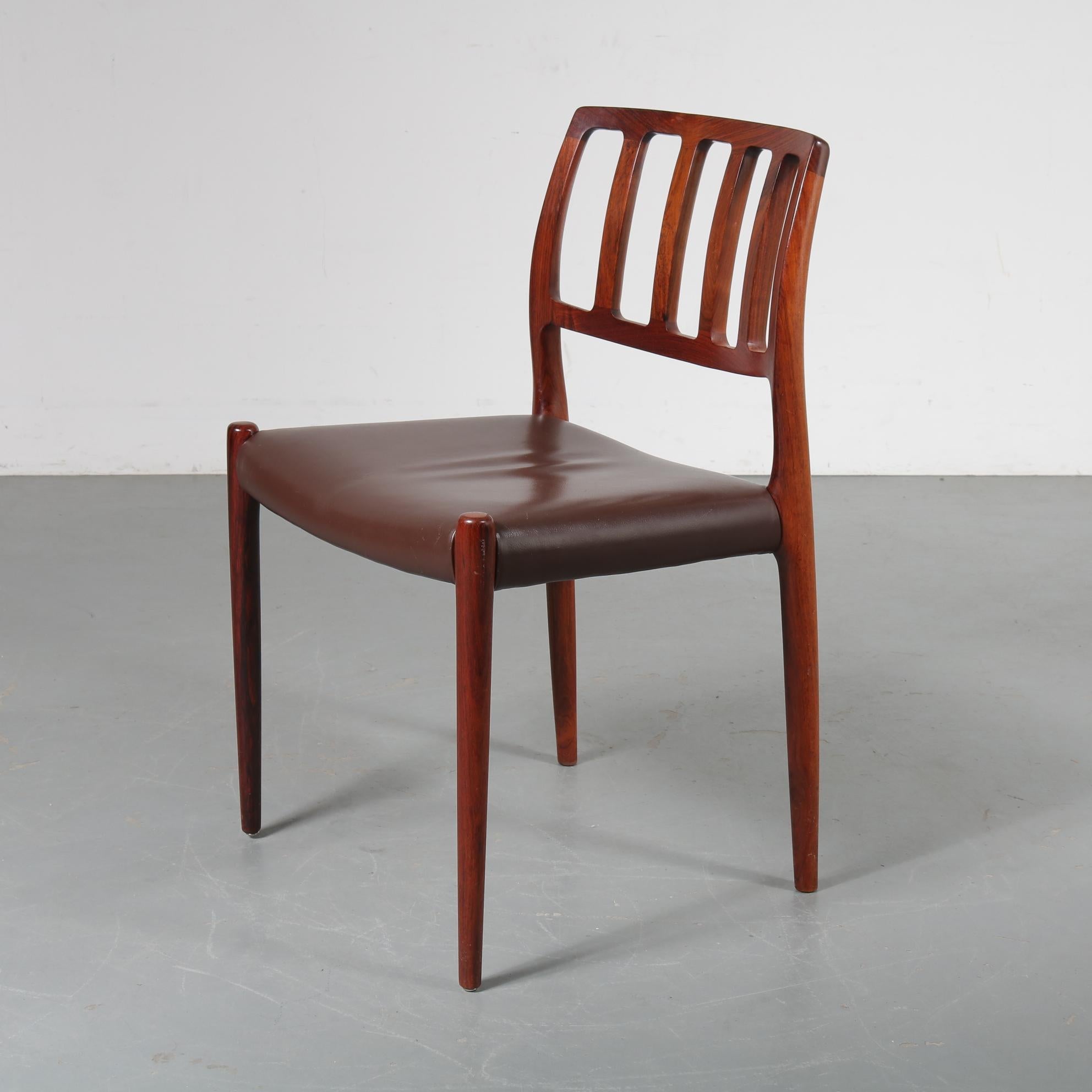 Møller “Model 83” Dining Chairs, Denmark, 1960 1