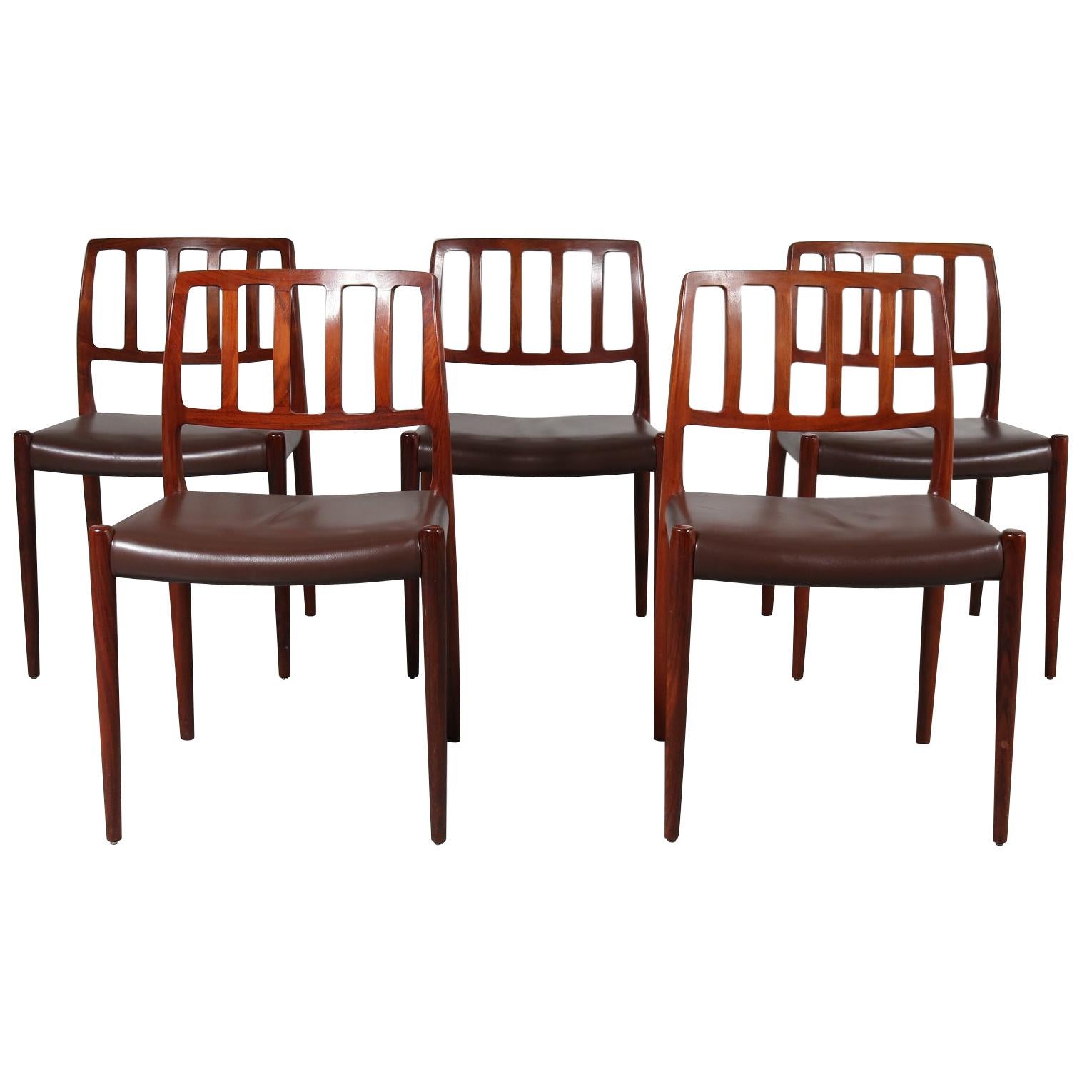 Møller “Model 83” Dining Chairs, Denmark, 1960