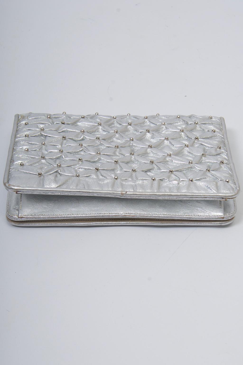 Women's MM Silver Convertible Clutch For Sale
