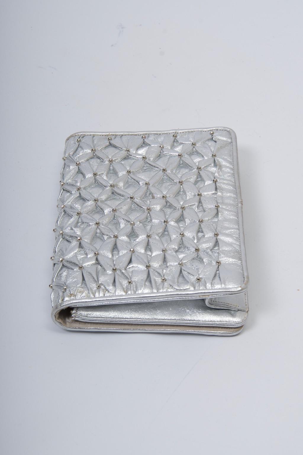 MM Silver Convertible Clutch For Sale 1
